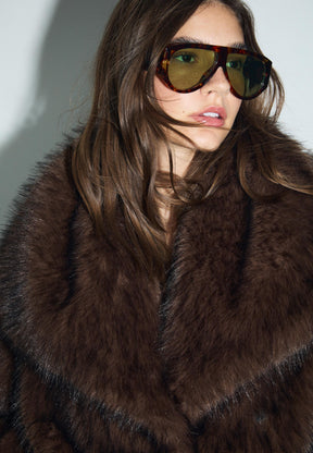 Virale Kunstpelz Jacke