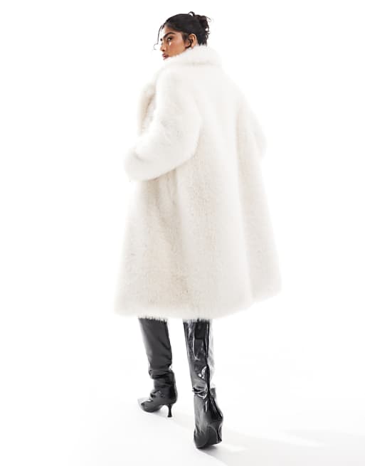 Kunst Pelzmantel Weiß