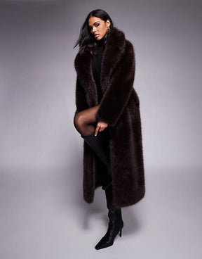 Kunst Pelzmantel Schwarz