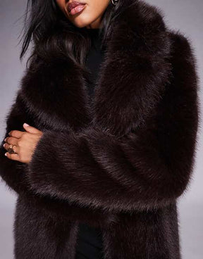 Kunst Pelzmantel Schwarz
