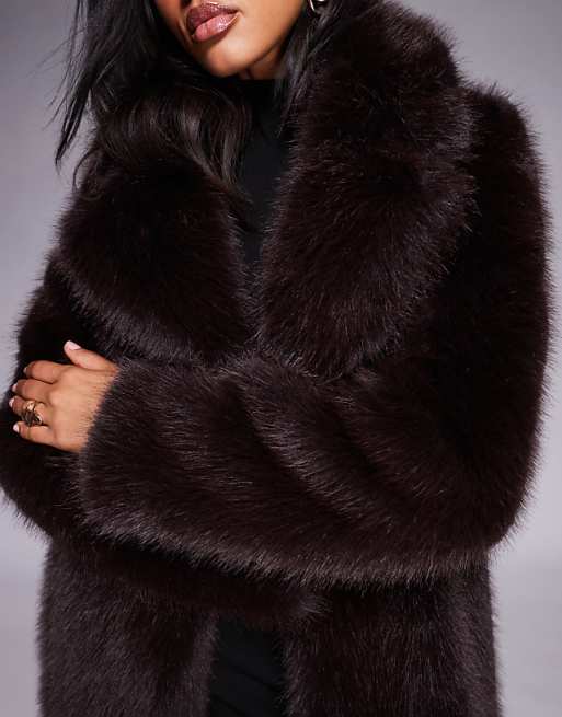 Kunst Pelzmantel Schwarz