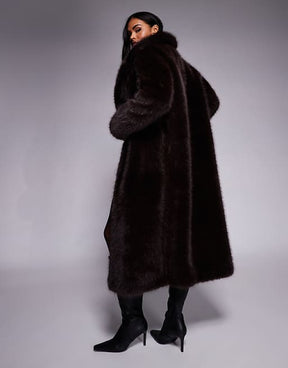 Kunst Pelzmantel Schwarz