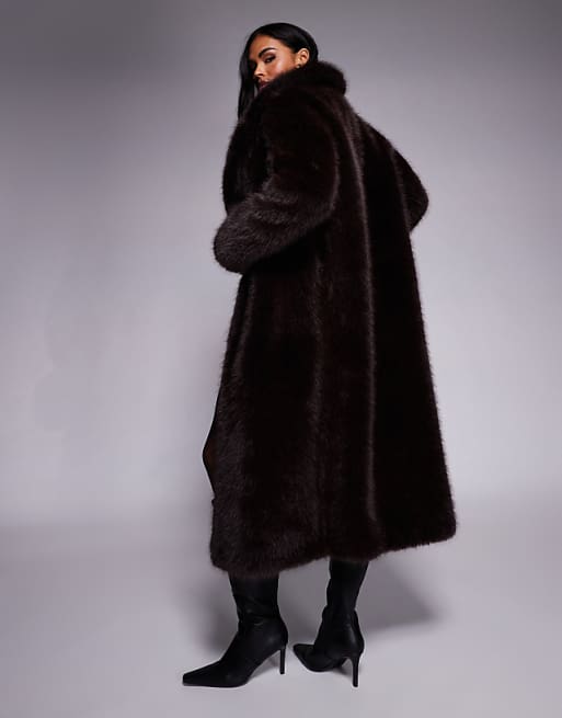 Kunst Pelzmantel Schwarz