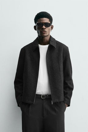 GLÄNZENDE JACKE MIT STRUKTURMUSTER